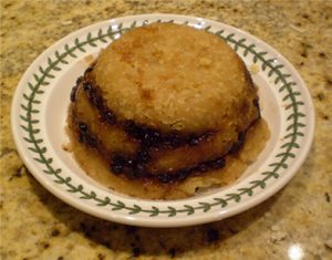 A “guard’s pudding”, with lovely mincemeat layers